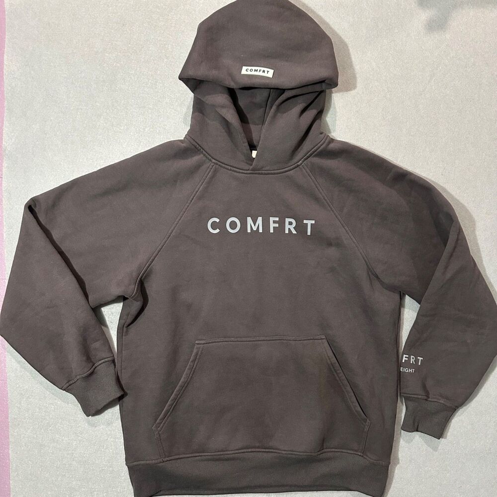 Comfrt Signature Hoodie Dark Grey Charcoal Sweatshirt Men's Size L Heavywe